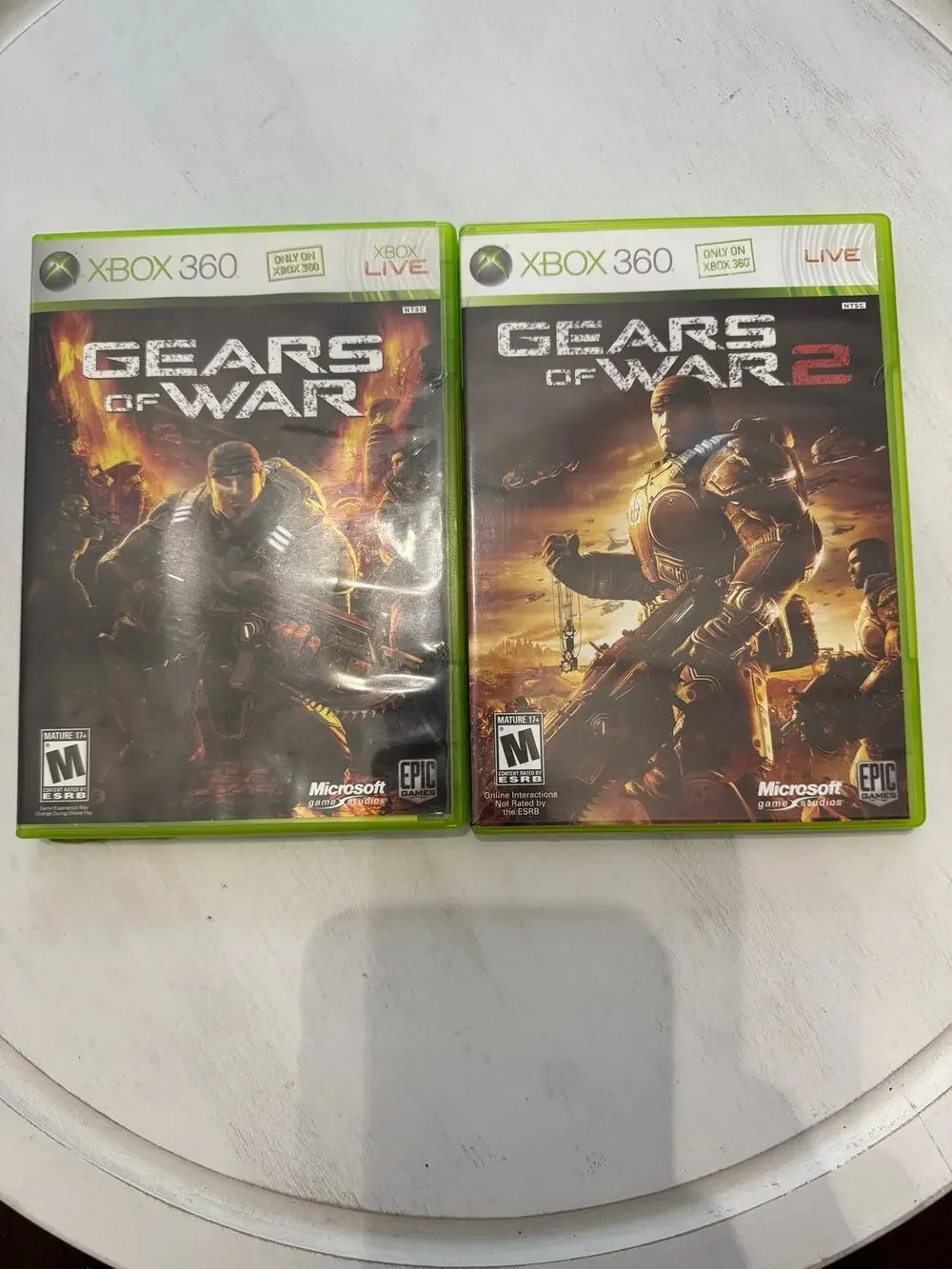 Gears of War & Gears of War 2 (Xbox 360) Complete tested and CDs in good cond.